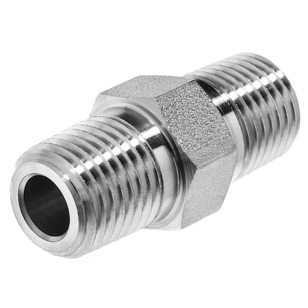 Pipe Fitting - 316SS Instrumentation - Hex Nipple - 1/4 MNPT 1-7/16L